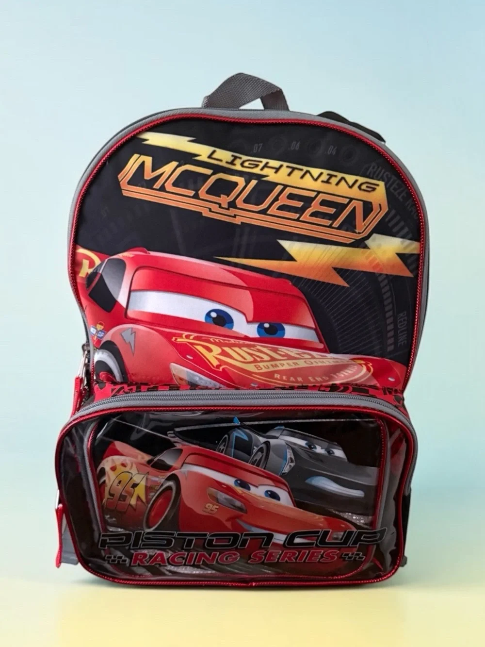 (NWT) Disney Pixar Cars 3 Lightning McQueen School Backpack & Lunch Bag Set